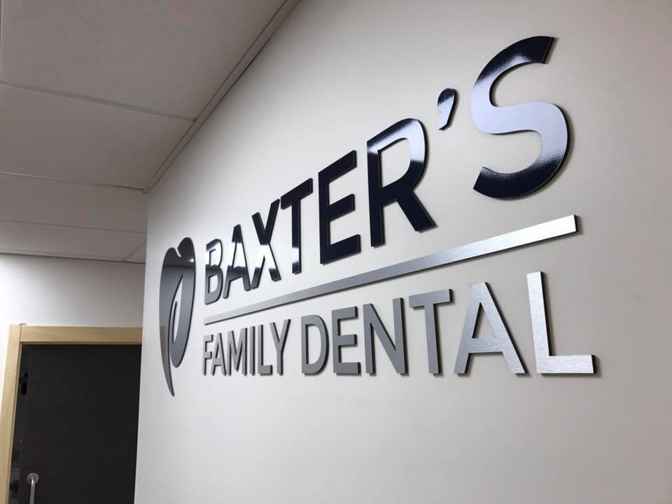 Baxter's Family Dental Reception Signs